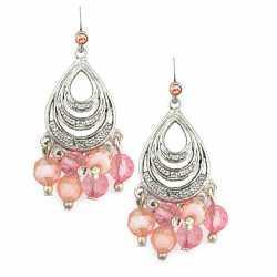 1928 Jewelry Dancing Chandelier Pink Earrings