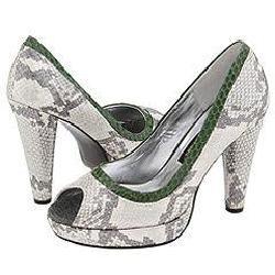 Beverly Feldman Idolize Silver Python Print/Green Snake