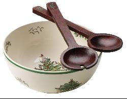 Spode Christmas Tree Salad Bowl and Servers