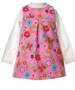 Flapdoodles Pink Floral Baby Girl's Outfit