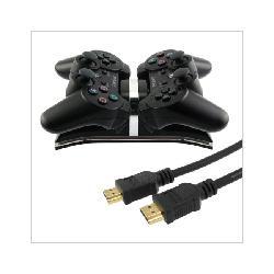 HDMI Cable and USB Dual Charger for Playstation 3