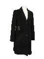 Nicole Women's Angora Blend Rear-belted Black Coat