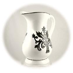 Hand-painted Black and White Water Pitcher