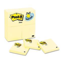 Post-it 3 x 3 Canary Yellow Notes, 90-Sheet Pads (Case of 24)