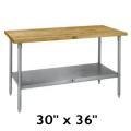 John Boos and Company Maple Top Worktable 30x36