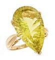 Dyach 14k Yellow Gold Lemon Quartz Teardrop Ring (Size 7)