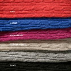 Lusso Cashmere Women's Cabled Turtleneck Pullover Sweater
