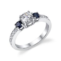 14k Gold 7/8ct TDW Diamond and Sapphire Ring (I, I1)