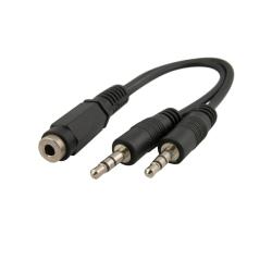 Eforcity 3.5mm Stereo 2 Plug to Jack M/F 6-inch Cable