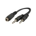 Eforcity 3.5mm Stereo 2 Plug to Jack M/F 6-inch Cable
