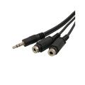 Eforcity 3.5mm Stereo Plug to Two 3.5mm Jack M/F 6-foot Cable