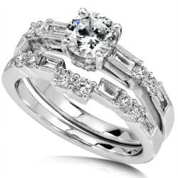 18k Gold 1 5/8ct TDW Round-cut Diamond Bridal Set (I-J, SI)