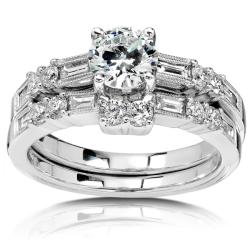 18k Gold 1 5/8ct TDW Round-cut Diamond Bridal Set (I-J, SI)