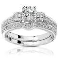 18k Gold 1 5/8ct TDW Round-cut Diamond Bridal Set (IJ, I1-I2)