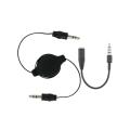 Eforcity Retractable 3.5mm Audio Cable and Adapter for iPhone
