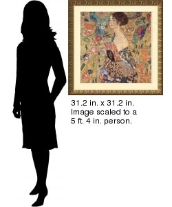 Gustav Klimt Donna con Ventaglio Framed Art Print