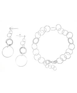 Sterling Silver Geometric Circles 3-piece Jewelry Set