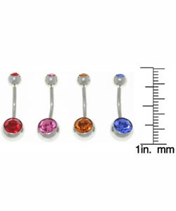 Double Jeweled 14-gauge Belly Barbells (Case of 8)