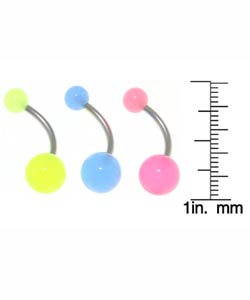 Glowing Ball Curved Belly Barbell (Case of 6)
