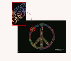 Broken Peace Symbol Poster made of all wars