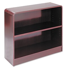 Alera Radius 2-Shelf Corner Bookcase - Mahogany
