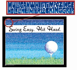 Golf poster made out of 200 popular golfing terms
