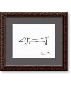 Picasso The Dog, Drawing on Paper Framed Print
