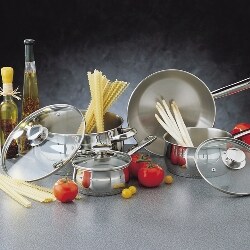 Stainless Steel 7-piece Cookware Set (Case of 2)