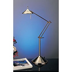 Brushed Steel and Copper Halogen Desk Lamp