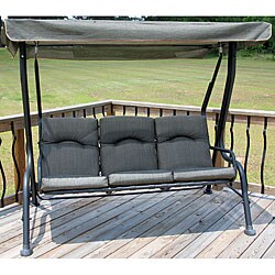 Tan Three-seater Patio Swing