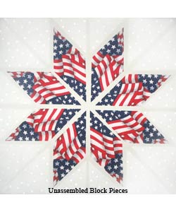 American Flag Fabric Kit (24 Quilt Blocks)