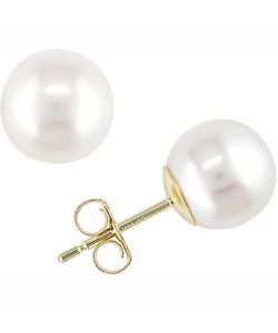 14k Yellow Gold 8-8.5mm Cultured Pearl  Earrings  (Set of 3)