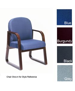 Boss Sled Base Mahogany Wood Reception Chair