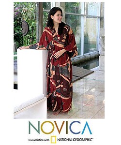 Women's Coral Reefs Batik Robe (Indonesia)