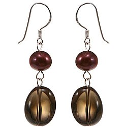 Black Crystal & Freshwater Black Pearl Earrings