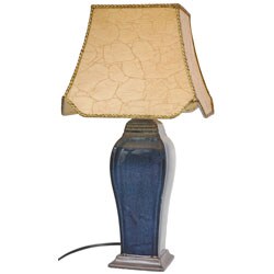 22.5-inch Blue Square Vase Lamp (China)