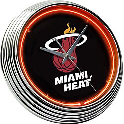 Neon Black Miami Heat Clock