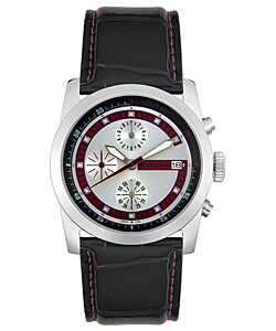 Giordano Men's Chronograph Black Leather Watch