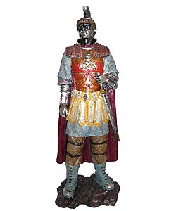 Hand-painted Roman Warrior with Sword Statue