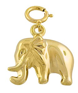 14k Yellow Gold Lucky Elephant Charm