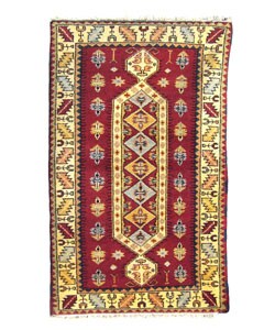 Indo Kazak Hand-knotted Red/Ivory Rug (3' x 5')