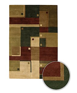 Contemporary Hand-knotted Aura Wool Rug (8' Round)