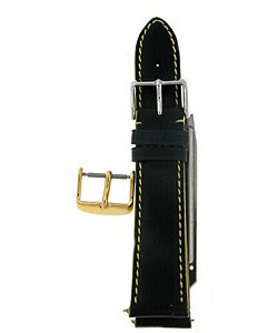 Black Genuine Leather 22 mm Watch Strap Kit