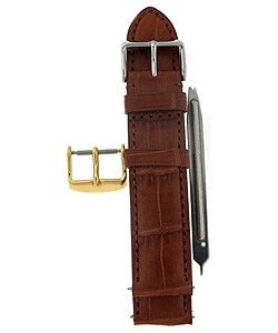 Brown 22 mm Alligator Watch Strap w/ Extra Buckle