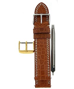 Tan Alligator 22 mm Watch Strap with Extra Buckle