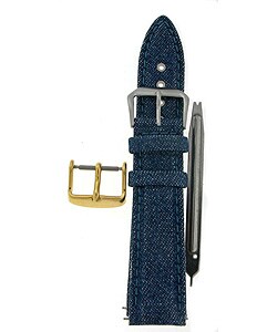 Blue Denim Genuine Leather Watch Strap