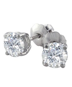 Platinum 2/3ct TDW Diamond Stud Earrings (JK, I1)
