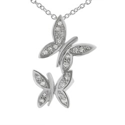 Sterling Silver CZ Butterfly Necklace
