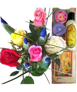 Barely Rose Iris and Bamboo Bath Gift Set
