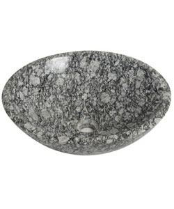 DeNovo Tempest Black Carved Ext Stone Vessel Sink
